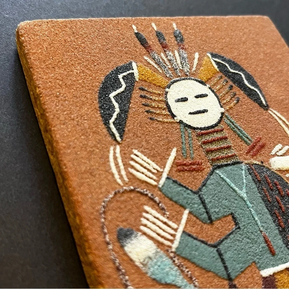 Navajo Sand Painting Hunchback Yei Native American Harvest Abundance Healing